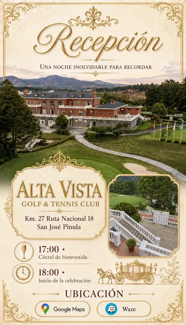 Recepción en Alta Vista Golf & Tennis Club